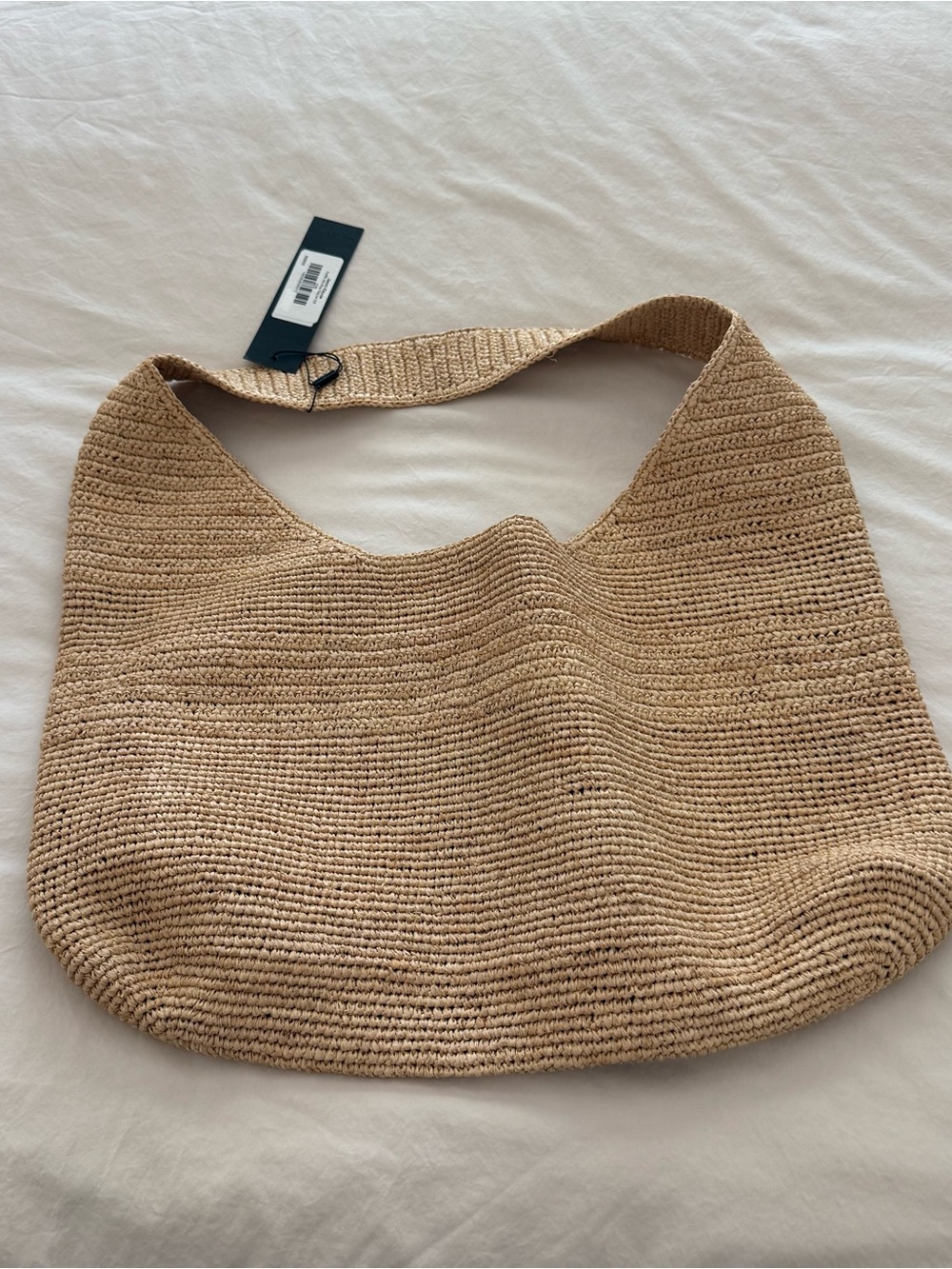 Woven Straw Shoulder Bag in Tan - Picture 2 of 5